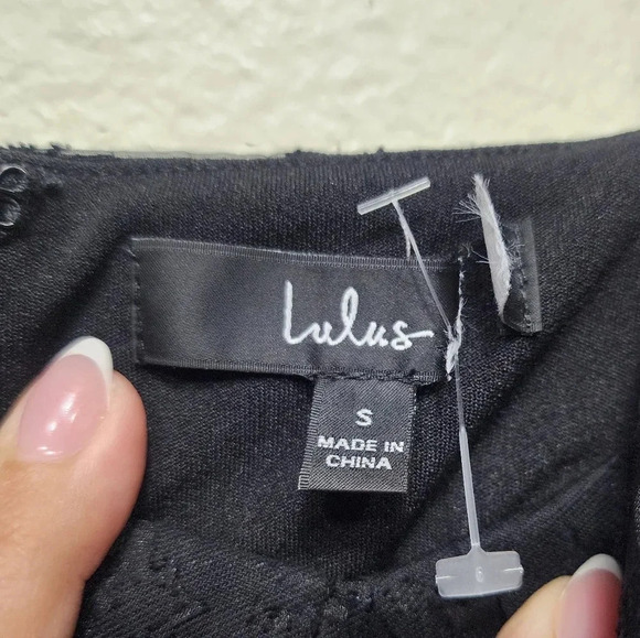 Lulus Posh Delight Black Floral Jacquard Pleated Midi Dress S Wedding Party - Picture 10 of 10